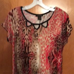 Susan Lawrence animal print shirt